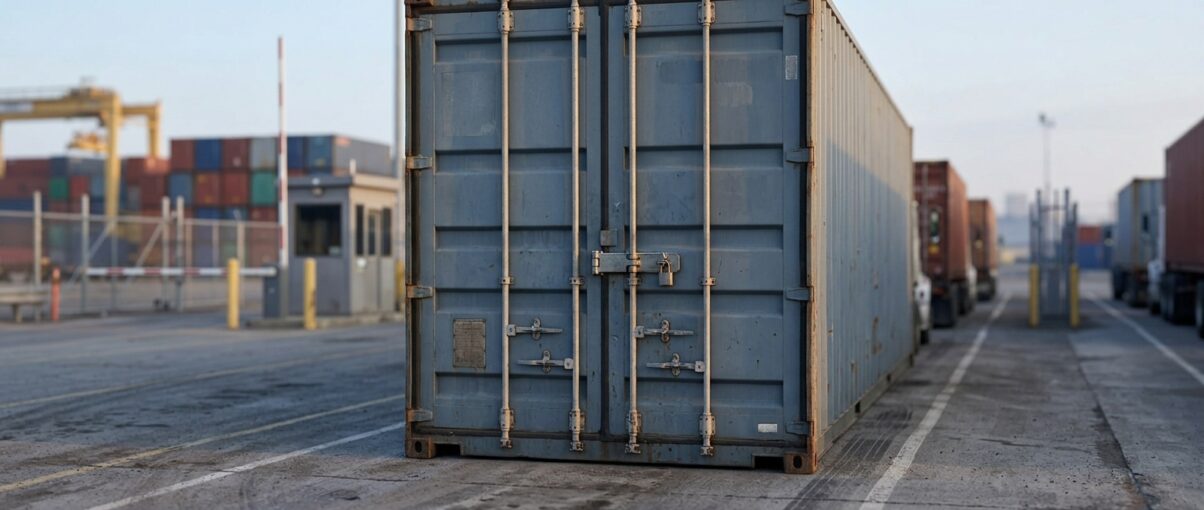 an image of a single shipping container